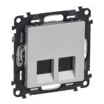 Розетка подвійна RJ45 Кат.5е UTP Алюміній, Valena LIFE
