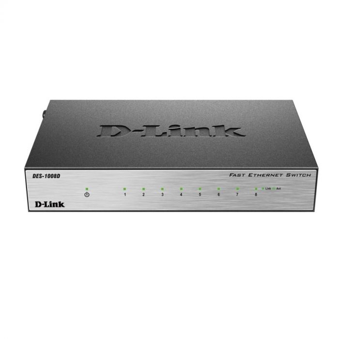 Комутатор D-Link DES-1008D 8xFE, Некерований