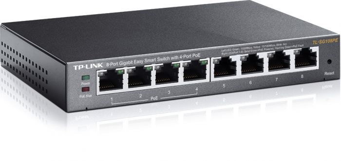 Комутатор TP-LINK TL-SG108PE 8xGE/4xPoE 65.2W EasySmart