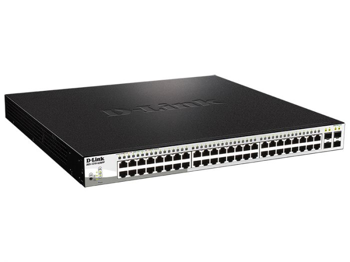 Комутатор D-Link DGS-1210-52MPP 48xGE PoE, 4xSFP, 740Вт, WebSmart