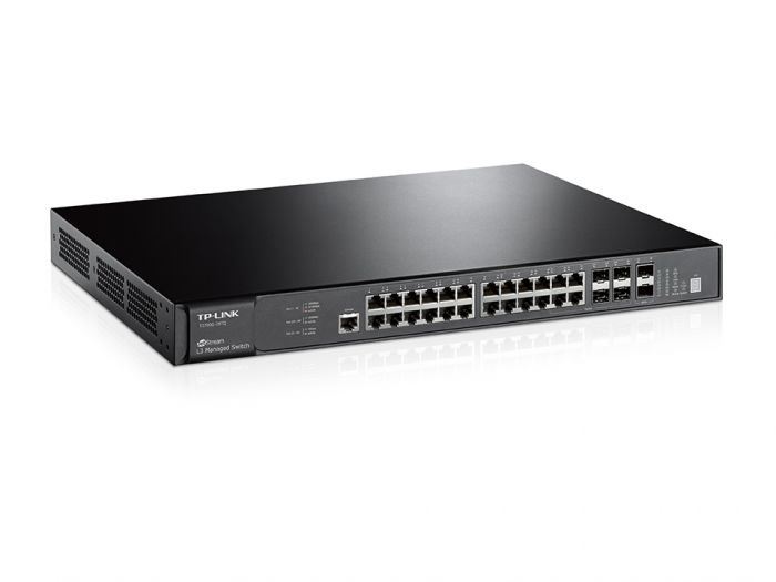 Комутатор TP-LINK T3700G-28TQ 24xGE 4xcomboGE/SFP 4х10GE/SFP+ L3 JetStream 19" 1U