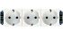 Блок розеток електричних MOSAIC Legrand 3хSchuko для кабельних каналів DLP, Quintella (16А, 250В, гвинтові клеми) 6мод, білий