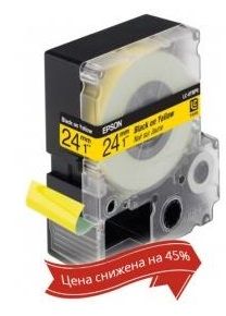 Картридж зі стрічкою Epson LK6YBP принтерів LW-700 Pastel Blk/Yell 24mm/9m