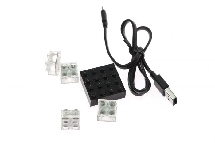 База 4х4 LIGHT STAX в комплекті з 4-ма цеглинками 2х2 Transparent LED LS-S11501