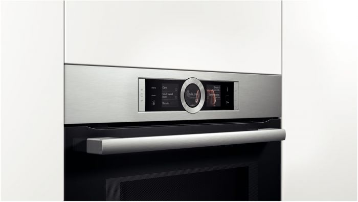 Вбудовувана електрична духова шафа з мікрохвильовим режимом Bosch HMG636BS1 - Ш-60см/9реж/67 л./диспл/нерж.сталь