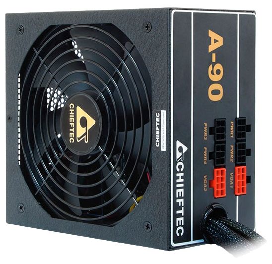 Блок живлення CHIEFTEC A-90 (650W), ATX v2.3, 200-240V, >90%, 140мм, 1xMB 24pin(20+4), 1xCPU 8pin(4+4), 3xMolex, 6xSATA, 2xPCIe 8pin(6+2), CE, CB, TUV, RoHS, Modular, Retail