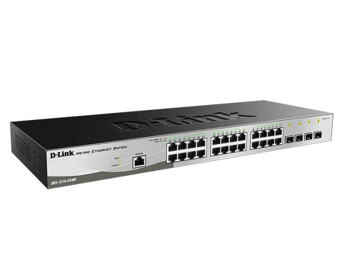 Комутатор D-Link DGS-1210-28/ME/P/B 24xGE, 4xSFP