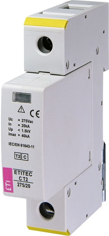 Обмежувач перенапруги ETI ETITEC C T2 275/20 (1 + 0) 1p