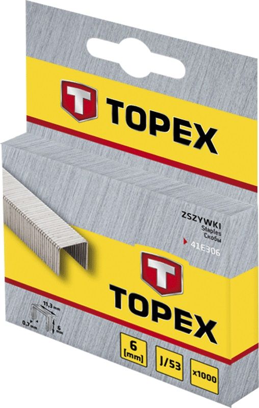 Скоби TOPEX, тип J, 8 мм, 1000 шт.