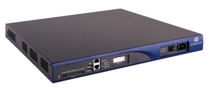 Маршрутизатор HP MSR30-20 2xGE, 4 SIC, 2MIM slots 256MB CF, 512MB RAM, 1U, 1-year warranty