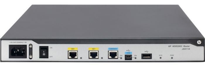 Маршрутизатор HP MSR2003 2xGE, 3 SIC slots, 256 MB CF, 1 GB RAM, 1-year warranty