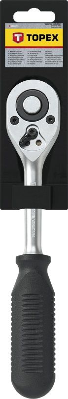 Ключ-тріскачка TOPEX, 1/4", 24 зубці, 150 мм, тримач прогумований