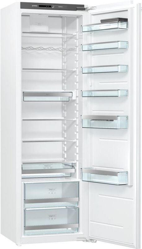 Вбуд. холодильна шафа Gorenje RI2181A1, 177х55х54см, 1 двері, 301л, А+, FrostLess , Зона св-ті, Внутр. Диспл, Білий
