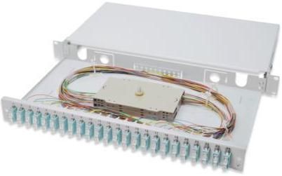 Оптична панель DIGITUS 19' 1U, 24xSC duplex, incl, Splice Cass, OM3 Color Pigtails, Adapter