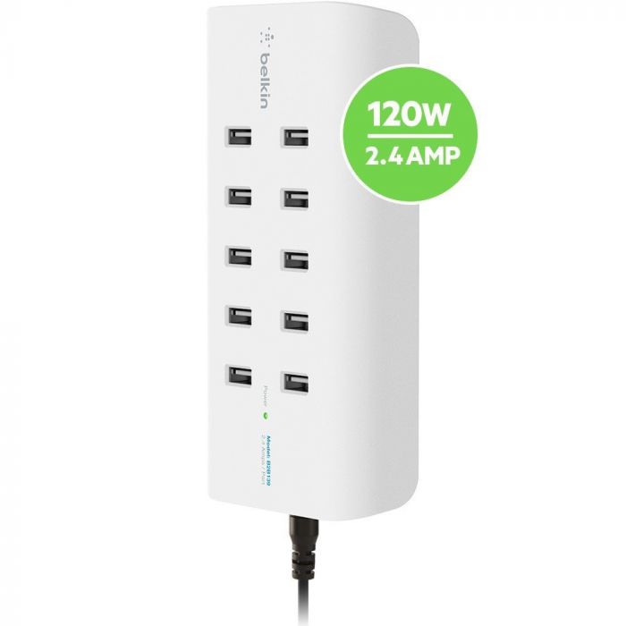 Станція для підзарядки Belkin RockStar 10 PORT USB-A CHARGER 2.4 Amp, 120W