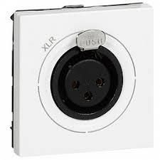 Розетка MOSAIC Legrand аудіо XLR, 3-pin, "мама", 2 модулі, біла