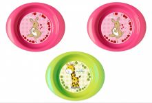 Набір тарілочок Nuvita 6м+ 3шт. глибокі Рожеві і салатова NV1422Pink