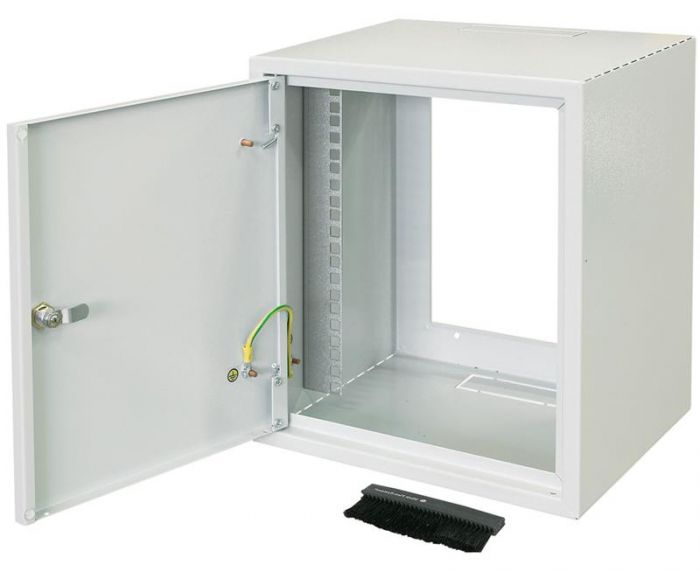 Шафа ZPAS 7U 10" глибина 260мм. металеві двері, сірий