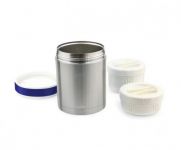 Термос металевий для їжі Nuvita 1000 мл, 2 контейнера, нерж. сталь NV1478