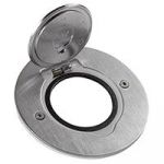 MOSAIC Legrand розетка для підлоги кругла, порожня нержавіюча cталь