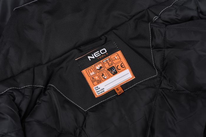 Куртка робоча Neo Oxford, розмір S / 48, водостійка, светоотраж.елем , утеплена, отстег. капюшон