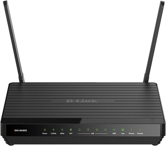 VoIP-Шлюз D-Link DVG-N5402G/ACF AC1200, 2xFXS, 4xFE LAN, 1xFE WAN, 1xPSTN, 1xUSB