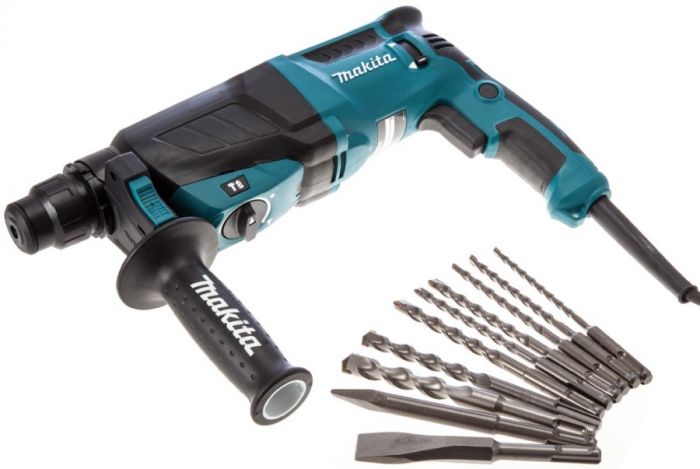 Перфоратор Makita HR2630T, SDS+,змінний патрон, 800Вт, 2.4 Дж, 3.0 кг