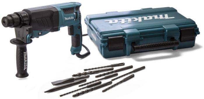Перфоратор Makita HR2630T, SDS+,змінний патрон, 800Вт, 2.4 Дж, 3.0 кг