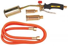 Набір для газового паяння TOPEX, пальник, 3 насадки, шланг 1.5 м, потужність 19.5 кВт, температура полум'я 1850°C