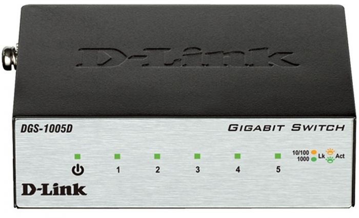 Комутатор D-Link DGS-1005D 5xGE, Некерований