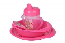 Набір для годування Nuvita 12м+ Рожевий 4 предмета NV1495Pink