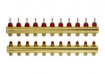 Розподільний колектор Danfoss FHF 11+11 з ротаметрами, латунний