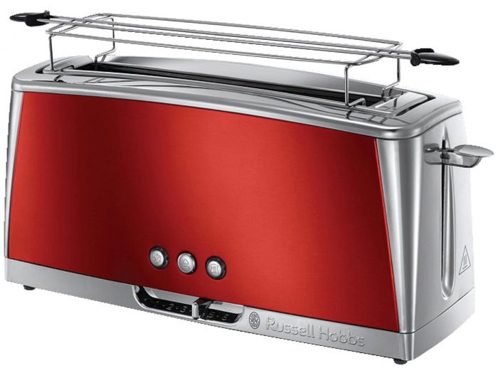 Тостер  Russell Hobbs Luna Solar, 1420Вт, нержав., довгі слоти, підігрів,разморожування, червоний