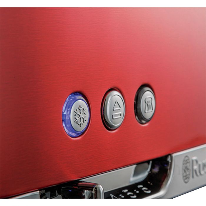 Тостер  Russell Hobbs Luna Solar, 1420Вт, нержав., довгі слоти, підігрів,разморожування, червоний