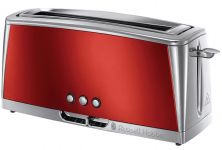 Тостер  Russell Hobbs Luna Solar, 1420Вт, нержав., довгі слоти, підігрів,разморожування, червоний