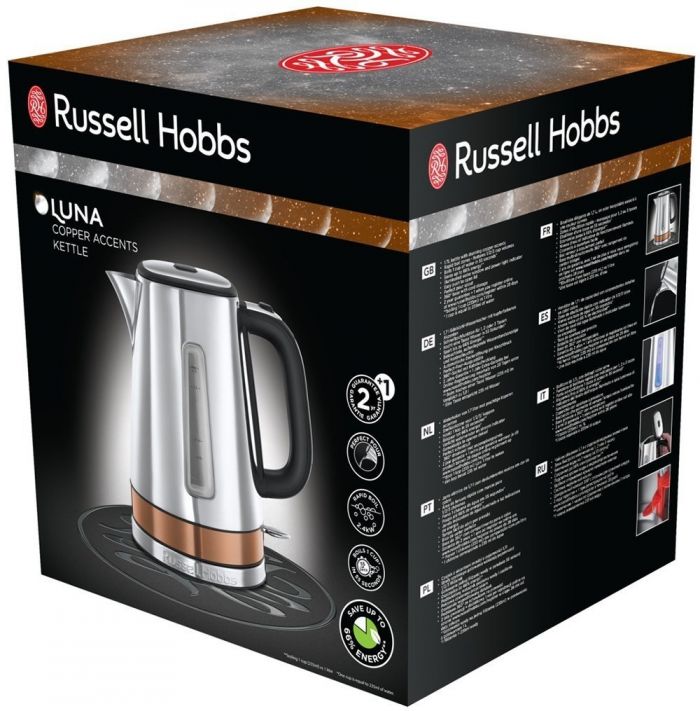Електрочайник Russell Hobbs Luna, 1.7л, метал , сріблясто-бронзовий