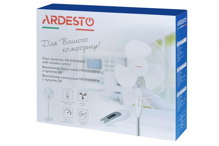 Вентилятор Ardesto FN-R1608RW білий з ДУ