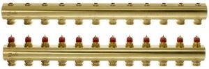 Розподільний колектор  Danfoss FHF 12+12 без ротаметрів, латунний