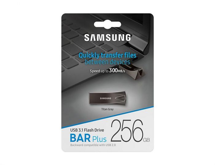 Накопичувач Samsung 256GB USB 3.1 Type-A Bar Plus Сірий