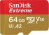Карта пам'яті SanDisk microSD   64GB C10 UHS-I U3 R160/W60MB/s Extreme V30 + SD