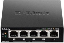 Комутатор D-Link DGS-1005P 5xGE (4xPoE, 1xUplink), 60W