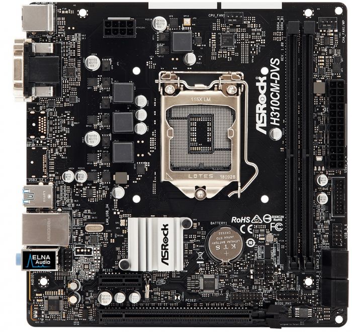 Материнська плата ASRock H310CM-DVS s1151 H310 2xDDR4 DVI-VGA mATX