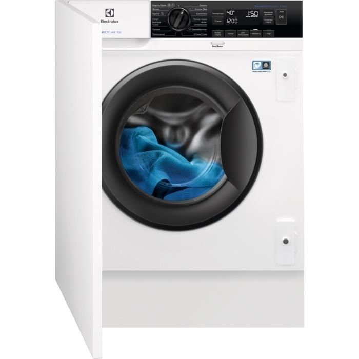 Пральна машина вбудована Electrolux EW7F3R48SI, 8кг, 1400, A+++, Пара, Дисплей, Білий