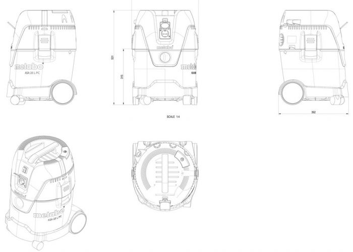 Пилосос Metabo ASA 25 L PC