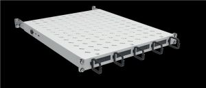 Полиця з кільцями та щітками регул. ZPAS 19" 1U глуб. 550-650 мм вантажопід. 120кг сіра