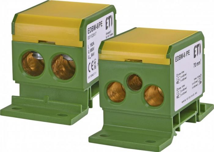 Блок розподільчий ETI EDBM-6/PE (192А, 1x4-70; 2x4-50; 1x4-25)