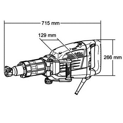 Молоток відбійний Makita HM1307C, 1510Вт, 25.5 Дж, шестигранний 30 мм, 15.3 кг