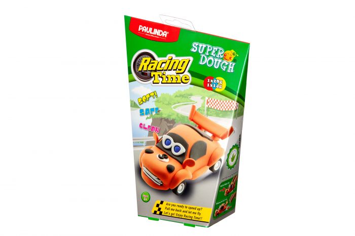 Маса для ліплення Paulinda Super Dough Racing time Машинка помаранчева, інерційний механізм PL-081161-3