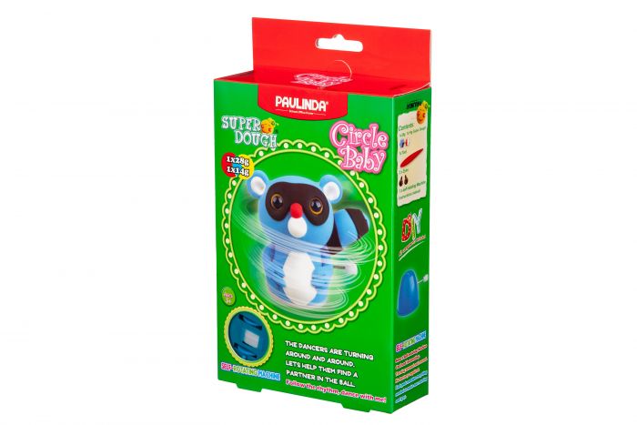 Маса для ліплення Paulinda Super Dough Circle Baby Єнот заводний механізм, синій PL-081177-2