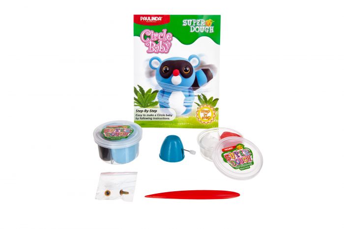 Маса для ліплення Paulinda Super Dough Circle Baby Єнот заводний механізм, синій PL-081177-2